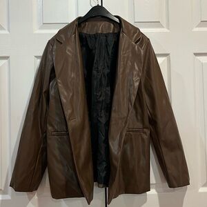 Brown pleather jacket